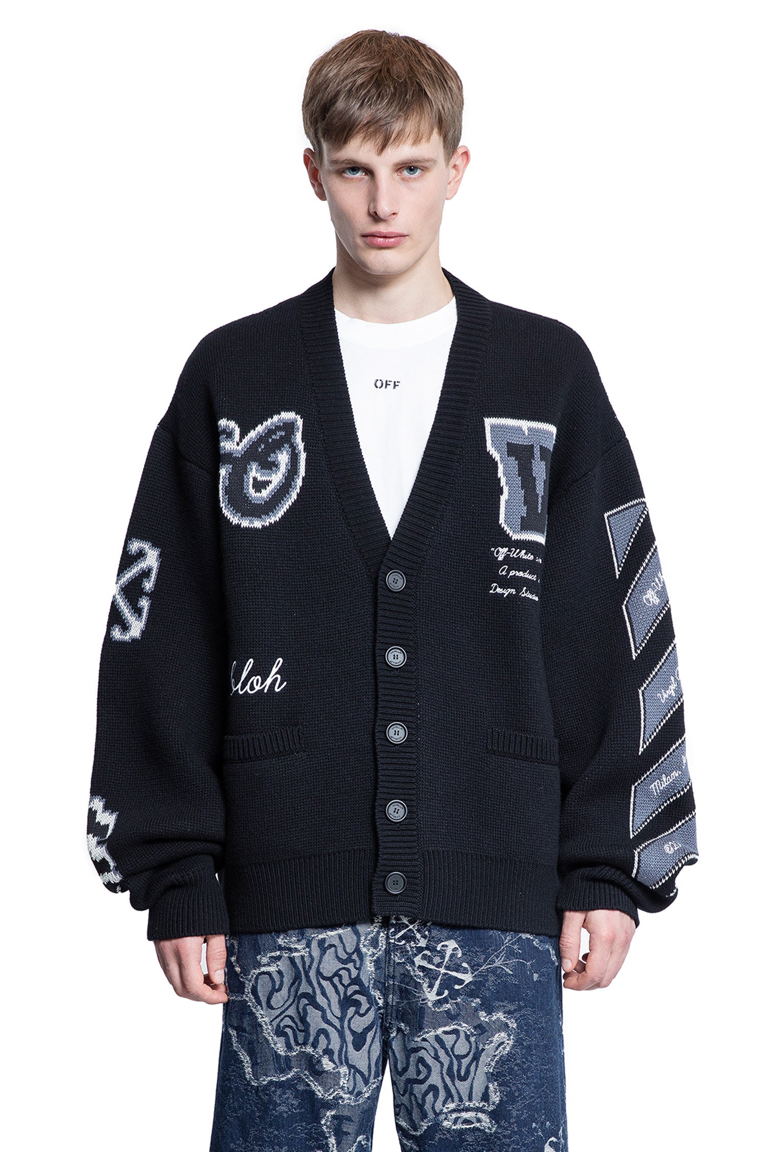 OFF-WHITE MAN BLACK KNITWEAR