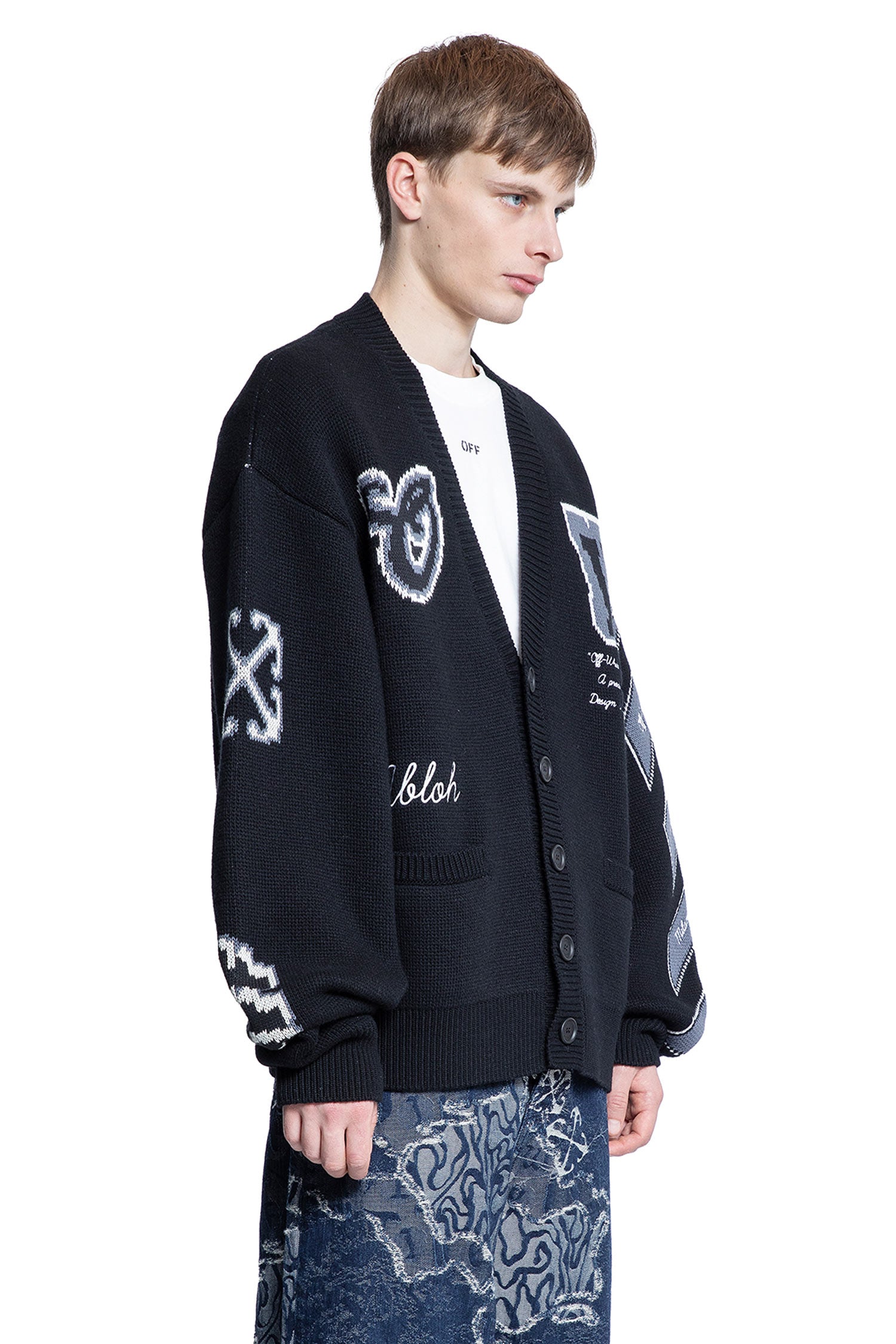 OFF-WHITE MAN BLACK KNITWEAR