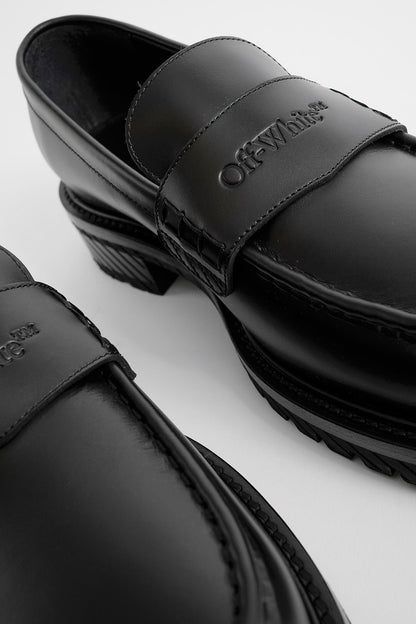 OFF-WHITE MAN BLACK LOAFERS & FLATS