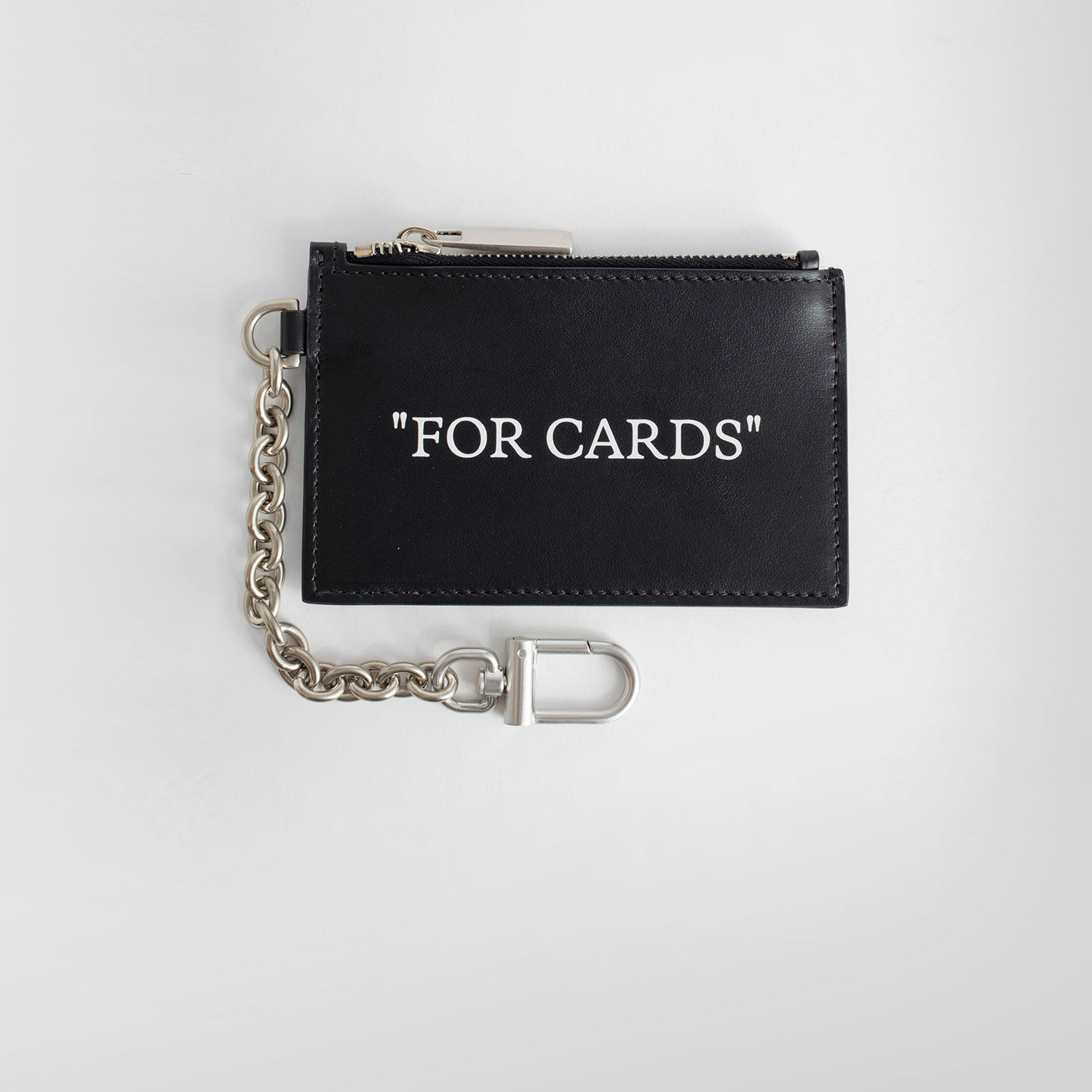 OFF-WHITE Keychain FOR KEYS in Calfskin Leather with Silver-tone