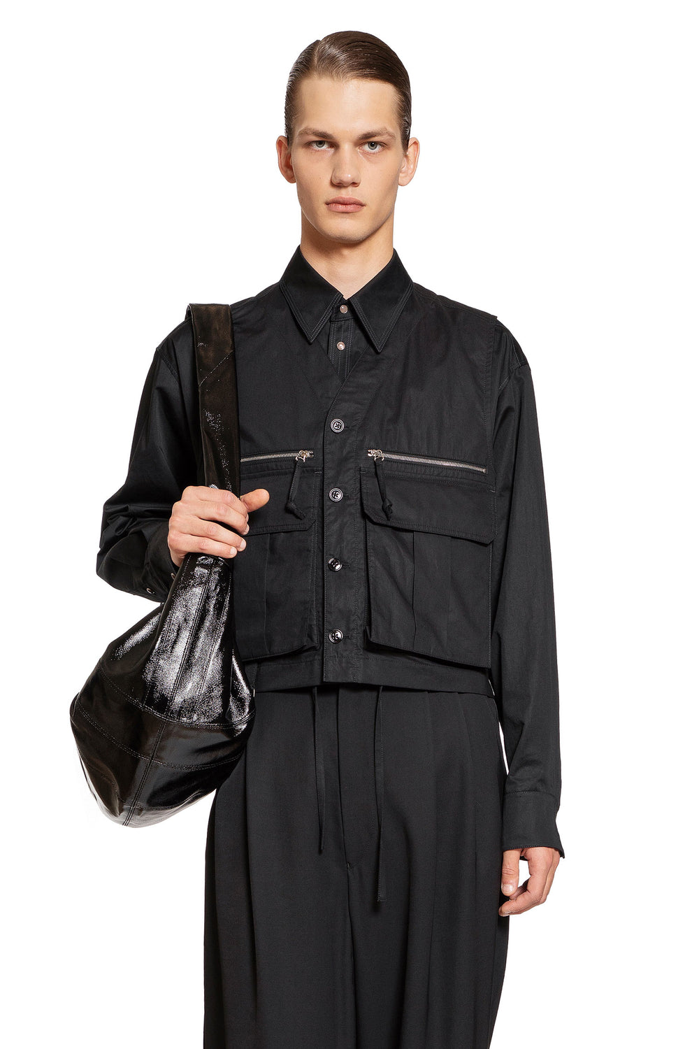 LEMAIRE MAN BLACK VESTS