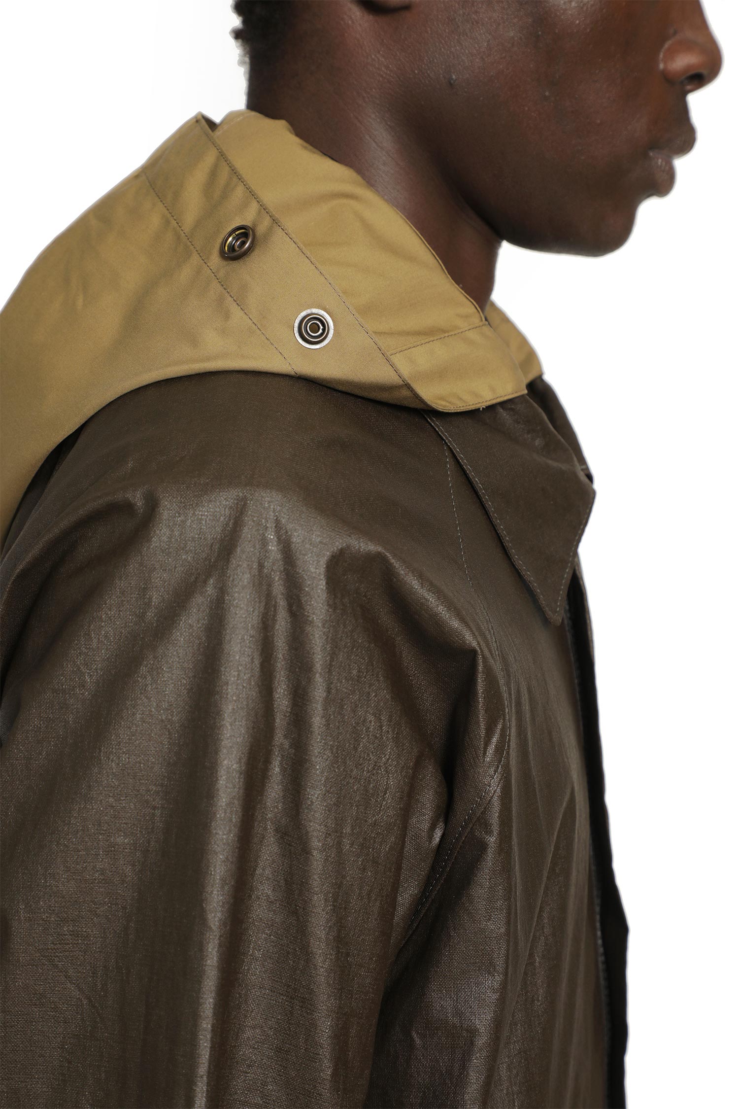 Coated Technical Linen Rain Jacket