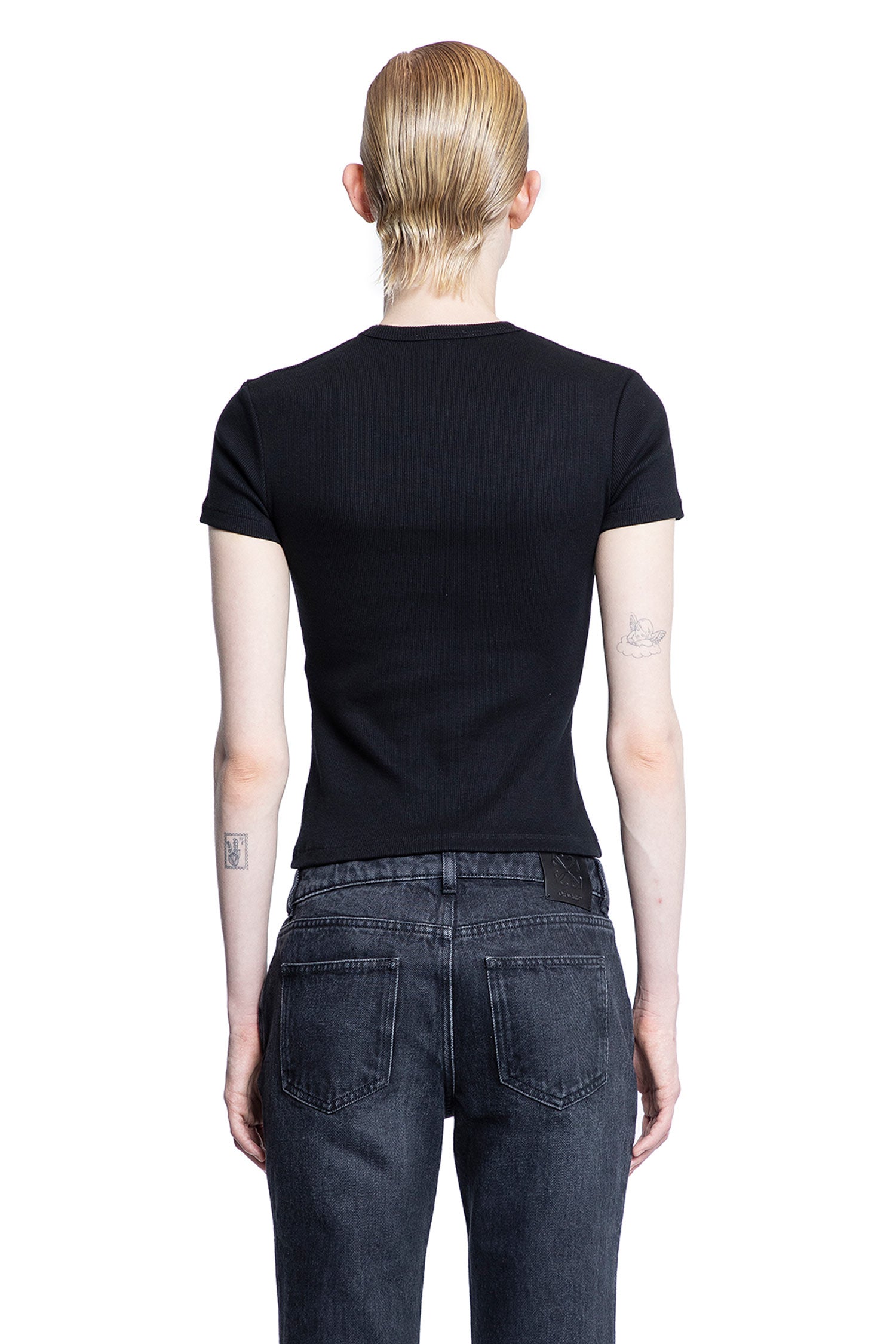 OFF-WHITE WOMAN BLACK T-SHIRTS & TANK TOPS