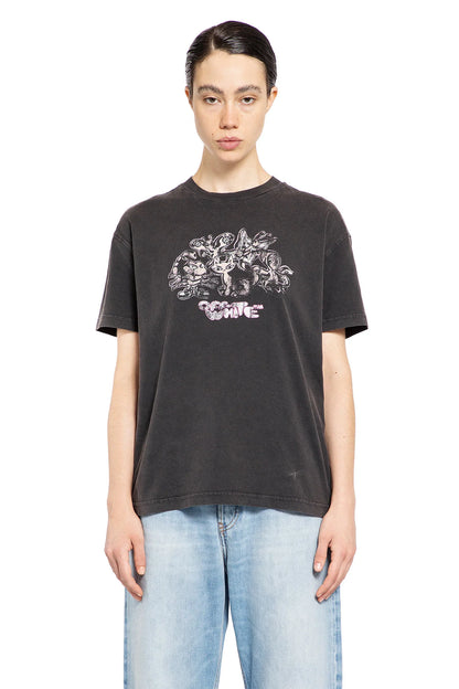 Antonioli OFF-WHITE WOMAN BLACK T-SHIRTS & TANK TOPS