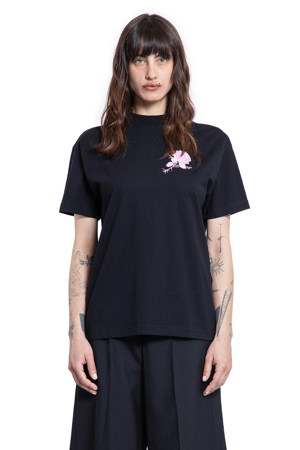 OFF-WHITE WOMAN BLACK T-SHIRTS & TANK TOPS