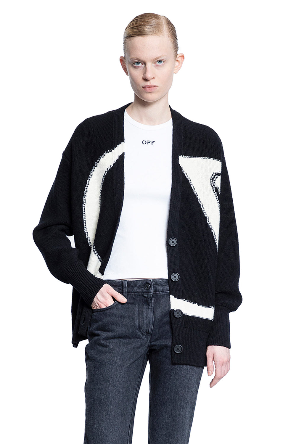 OFF-WHITE WOMAN BLACK&WHITE KNITWEAR