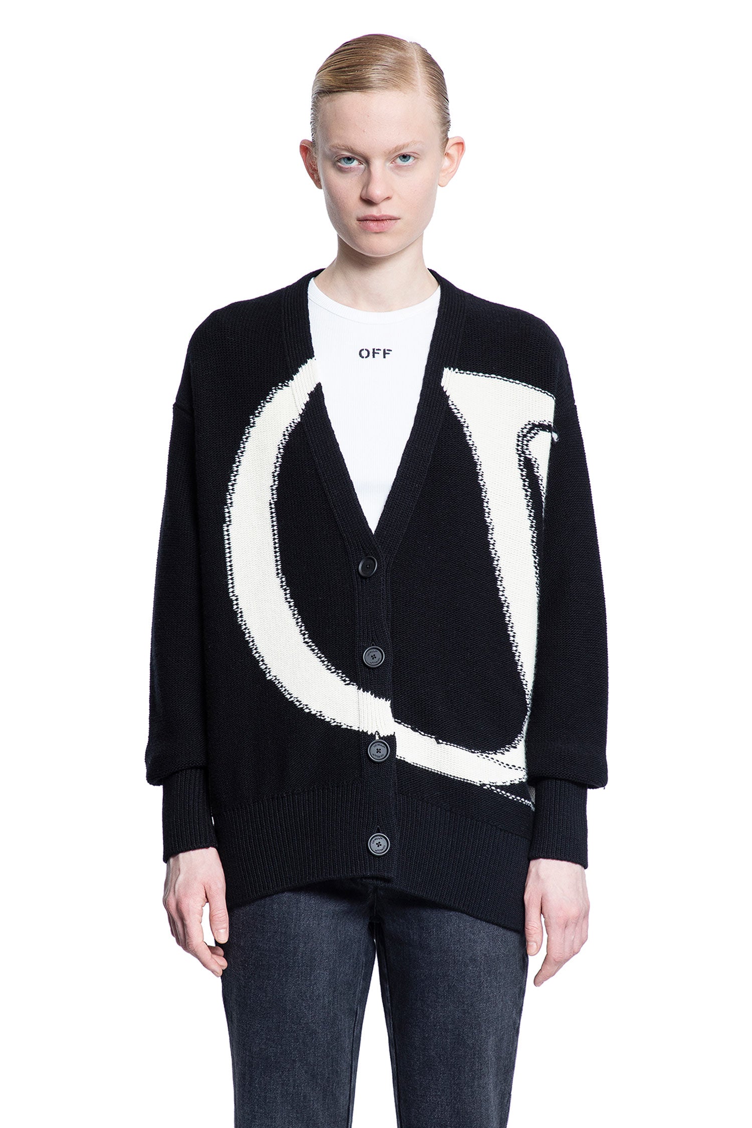 OFF-WHITE WOMAN BLACK&WHITE KNITWEAR