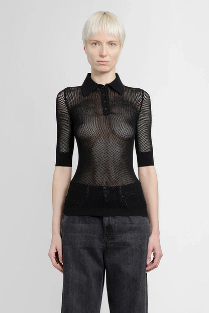 Antonioli OFF-WHITE WOMAN BLACK T-SHIRTS & TANK TOPS