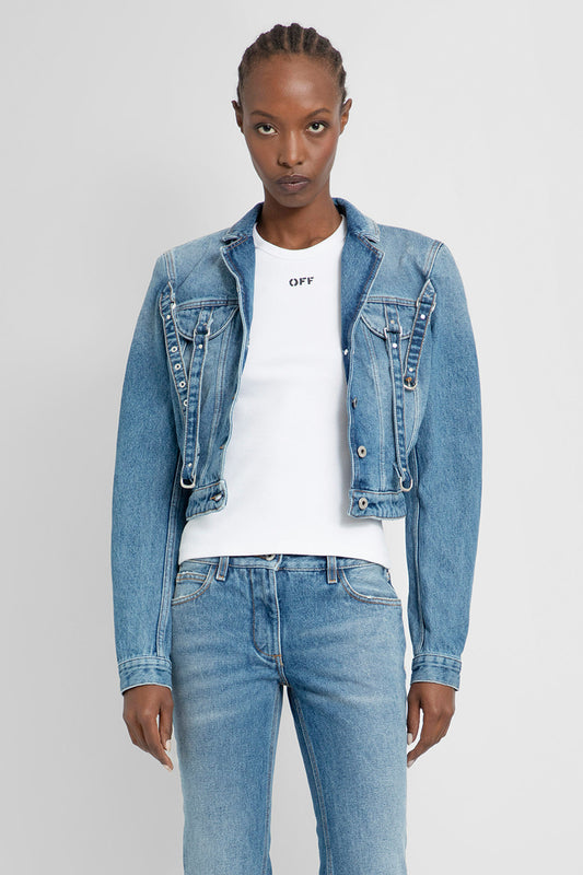 OFF-WHITE WOMAN BLUE JACKETS