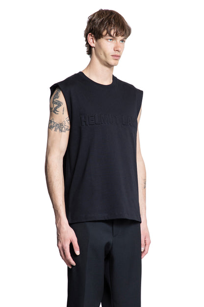 HELMUT LANG MAN BLACK T-SHIRTS & TANK TOPS