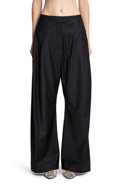 Pantaloni a Gamba Larga in Lana a Vita Alta 