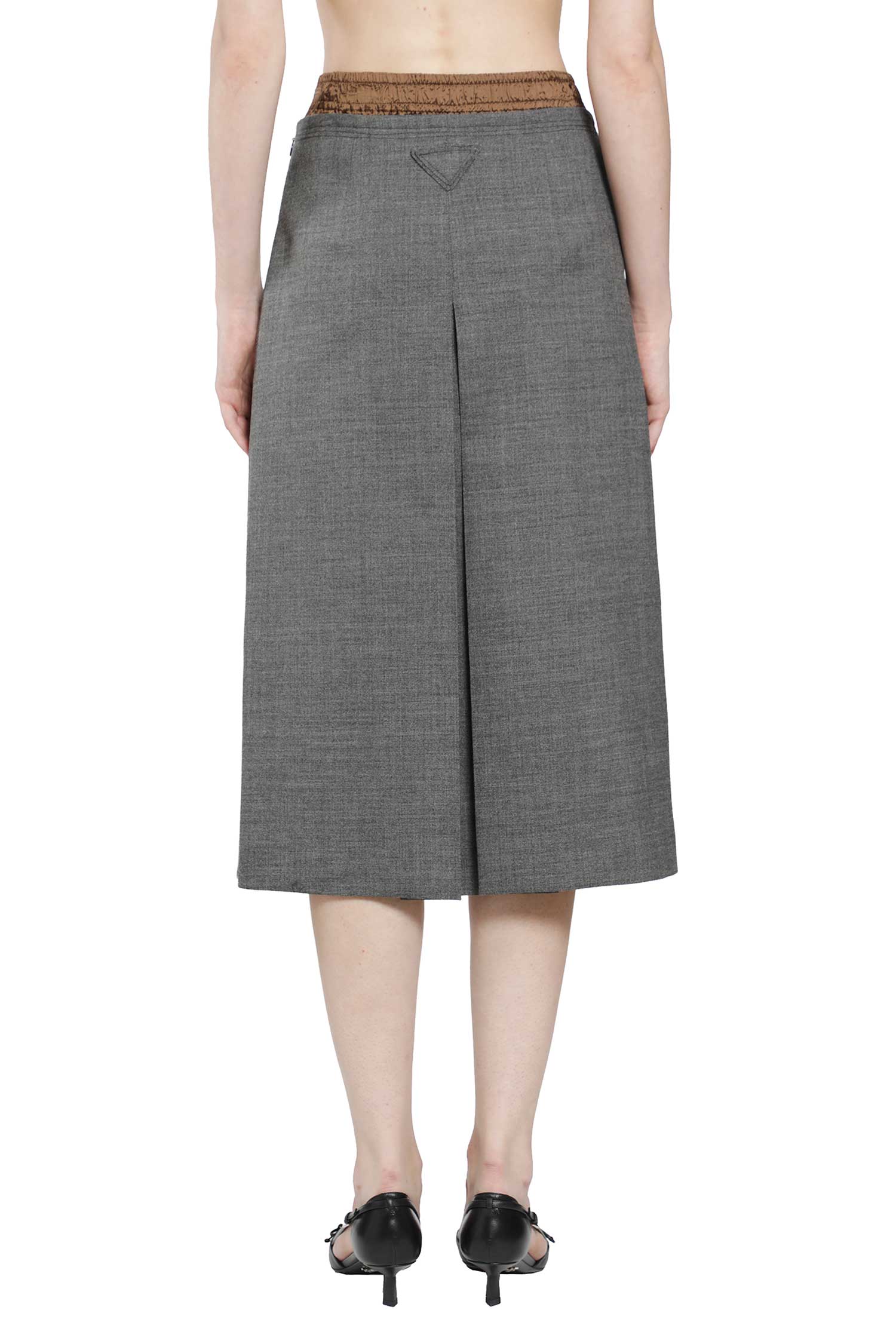 Layered Wool Midi Skirt
