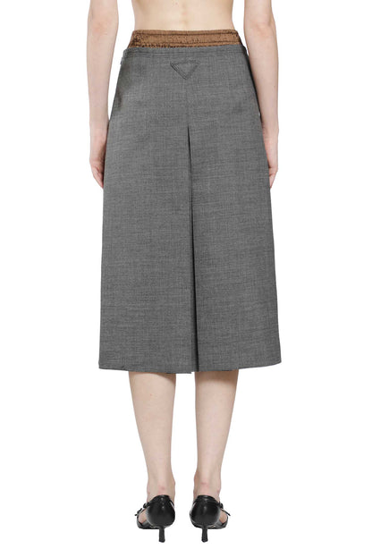 Layered Wool Midi Skirt