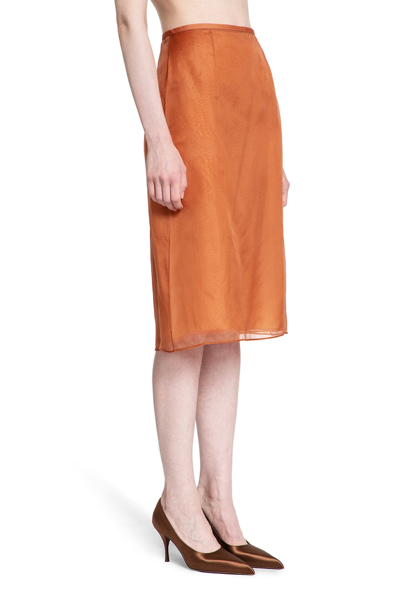 PRADA WOMAN ORANGE SKIRTS