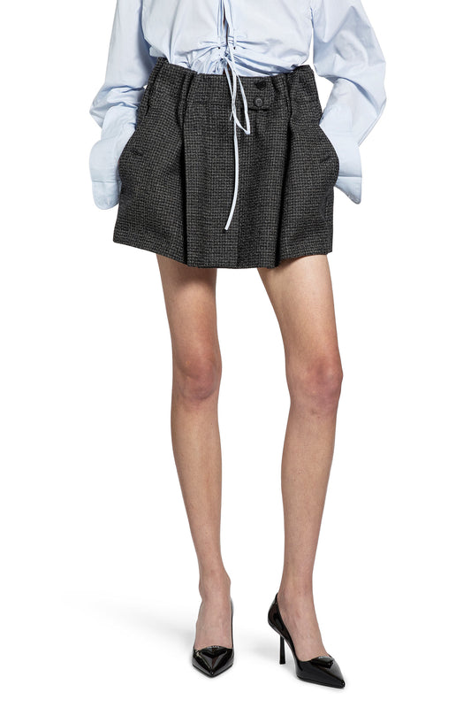 Checked Wool Mini Skirt