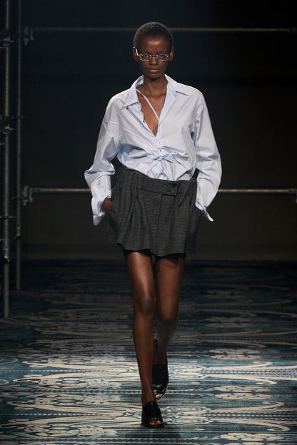 Checked Wool Mini Skirt