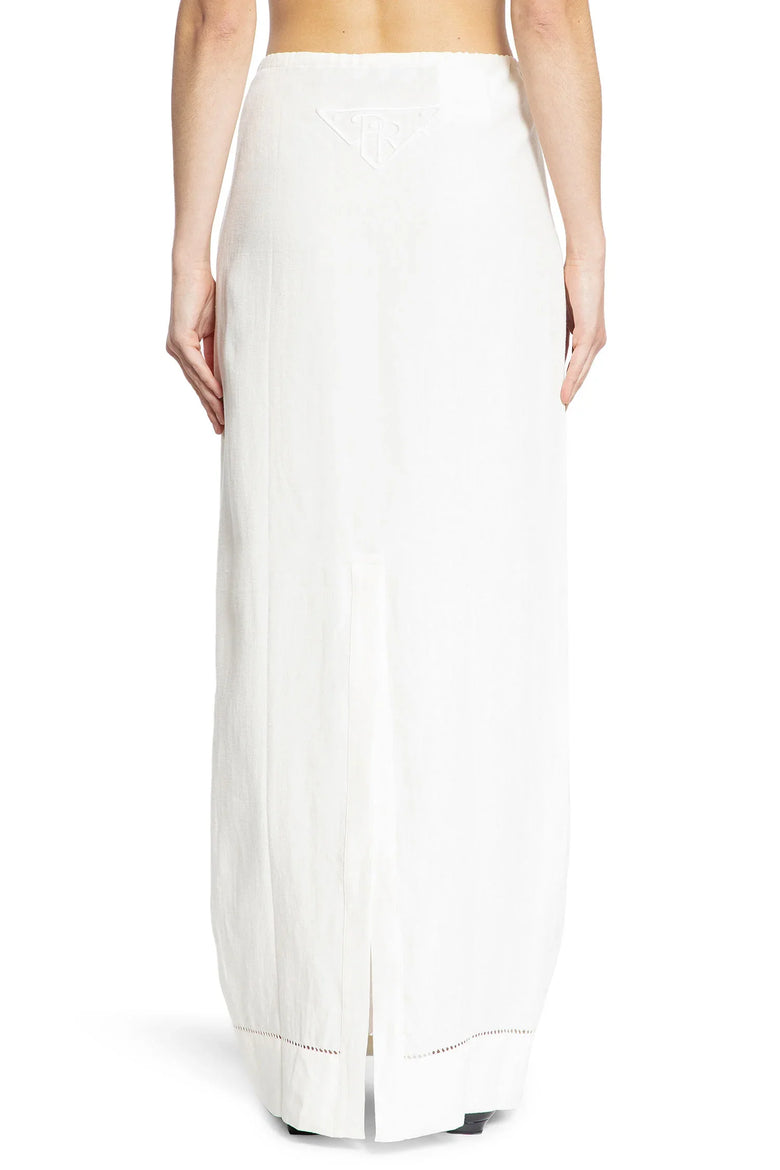 PRADA Embroidered Linen Maxi Skirt woman