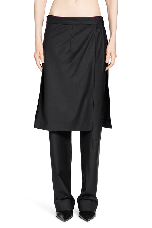 Wool blend Pants with Skirt Overlay