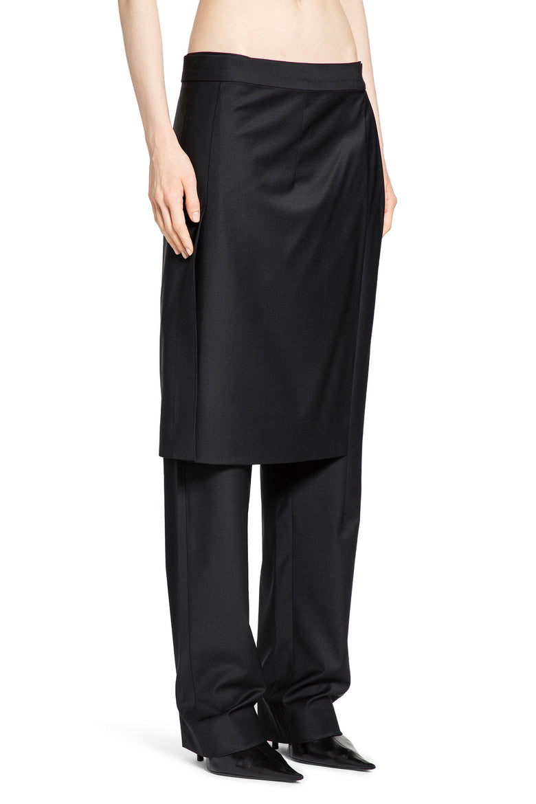 Wool blend Pants with Skirt Overlay