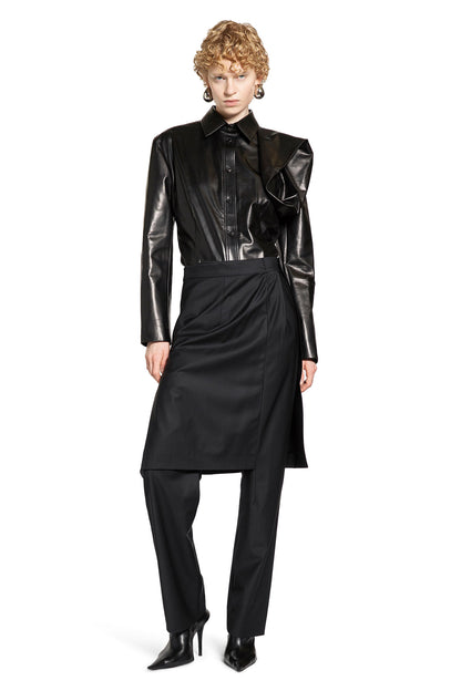 Wool blend Pants with Skirt Overlay