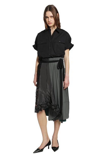 Technical Taffeta Patchwork Skirt