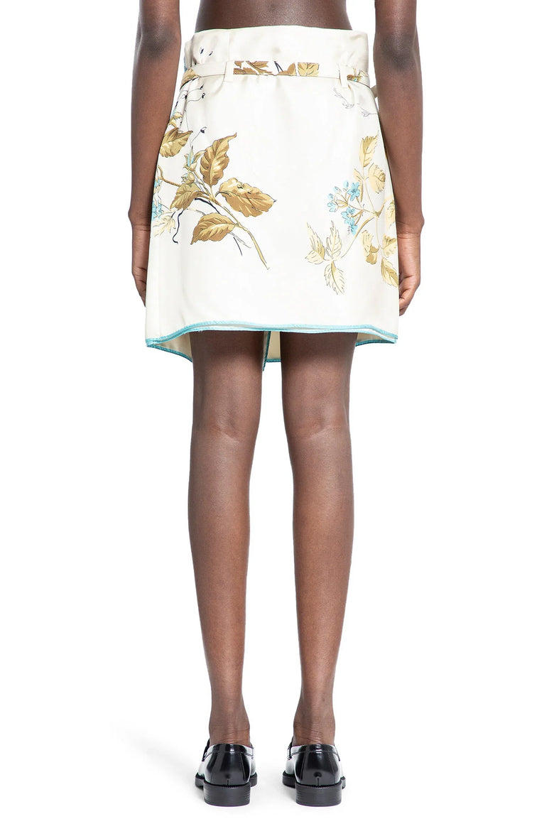 PRADA Printed silk twill miniskirt woman