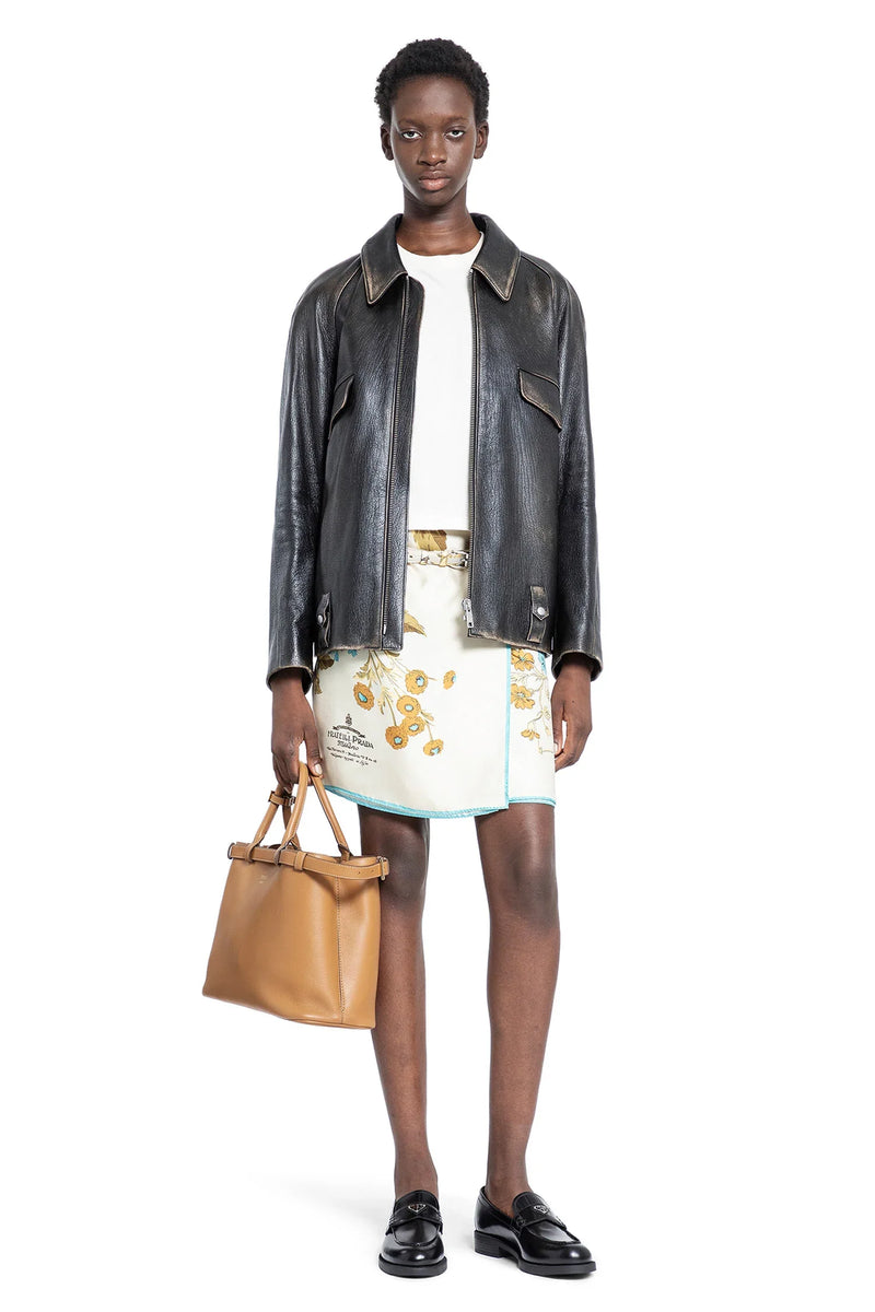 Printed silk twill miniskirt - Antonioli.eu