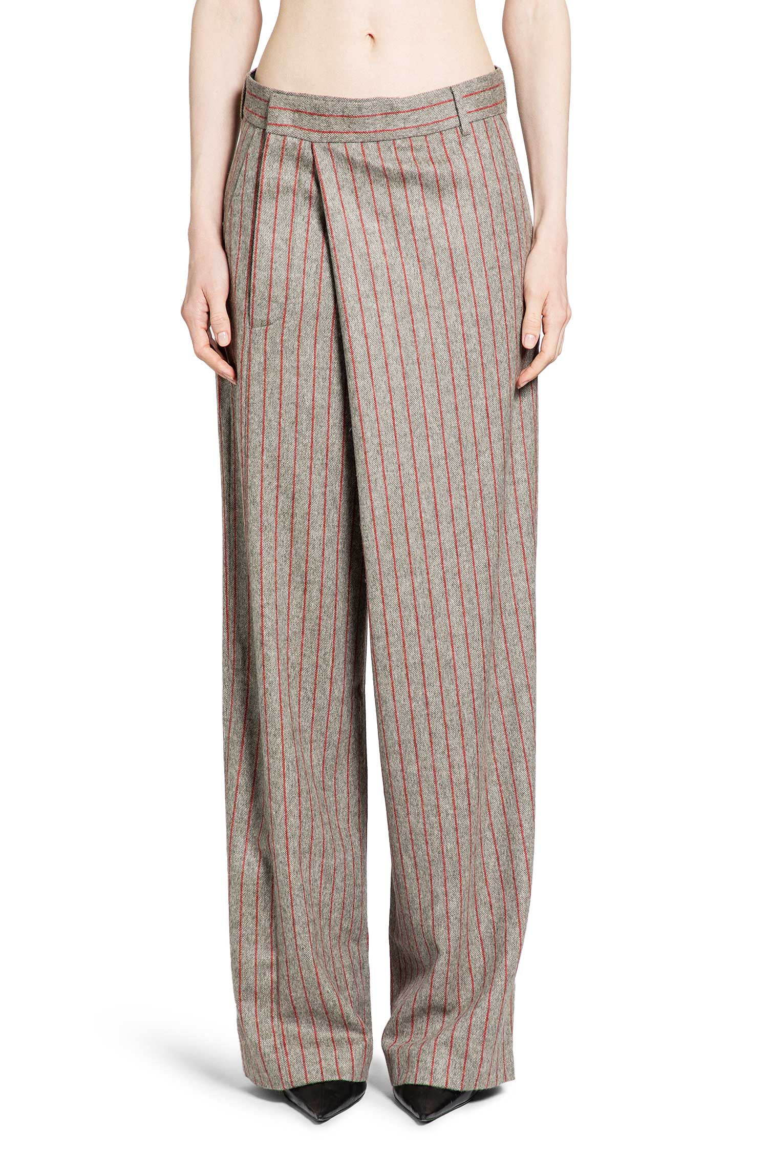 Deconstructed Pinstriped Pants