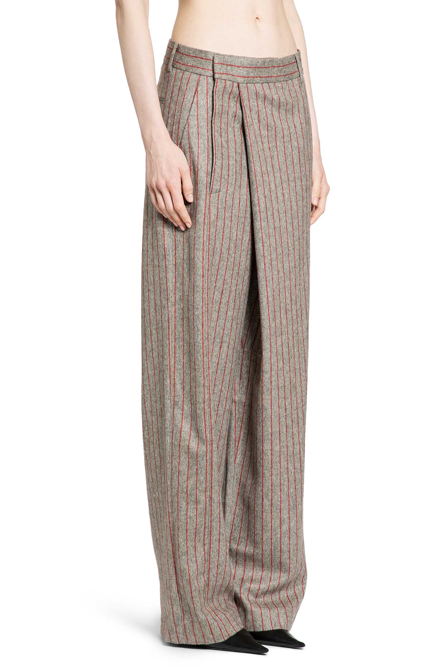 Deconstructed Pinstriped Pants
