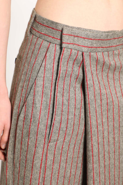 Deconstructed Pinstriped Pants