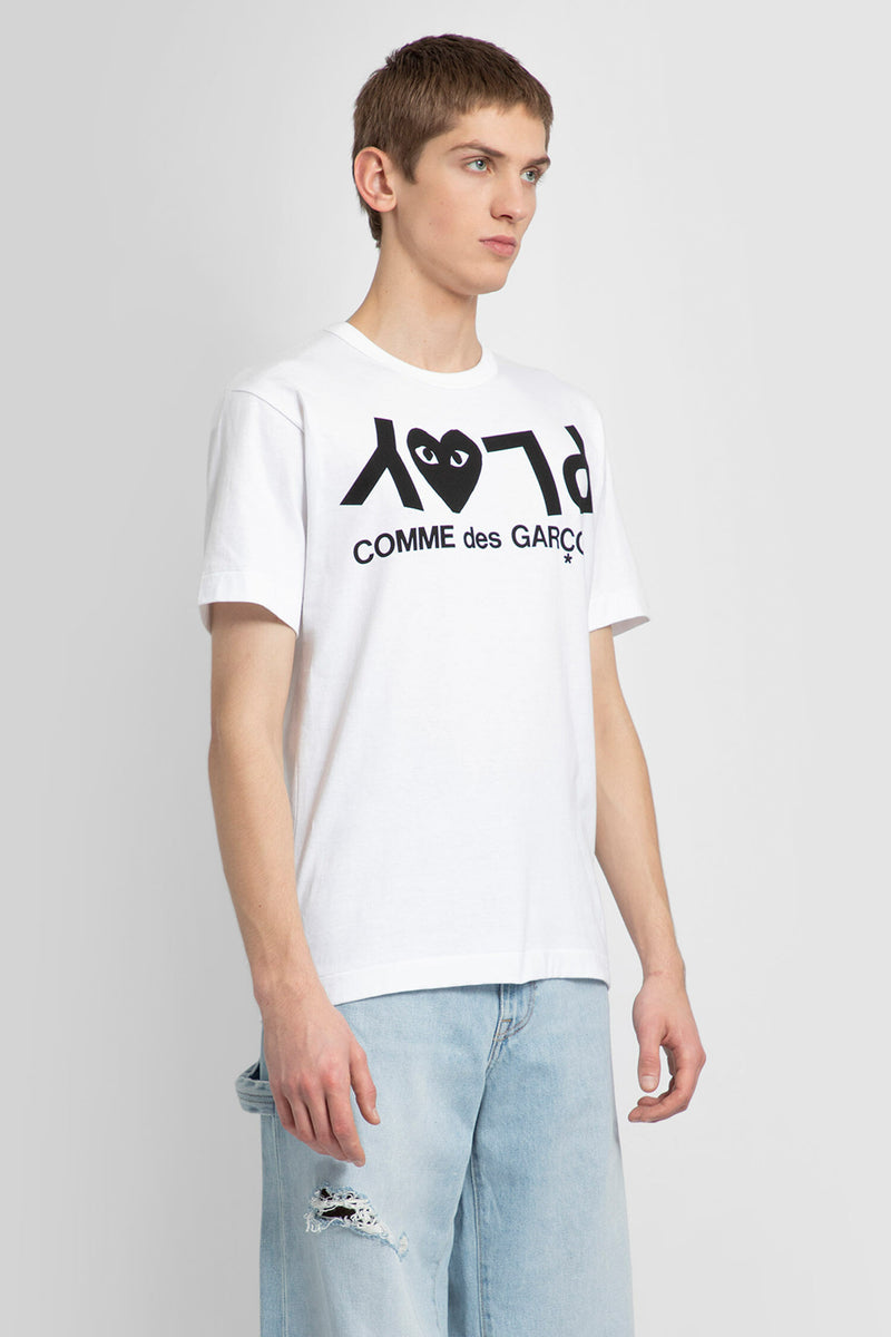 COMME DES GARCONS PLAY MAN WHITE T-SHIRTS