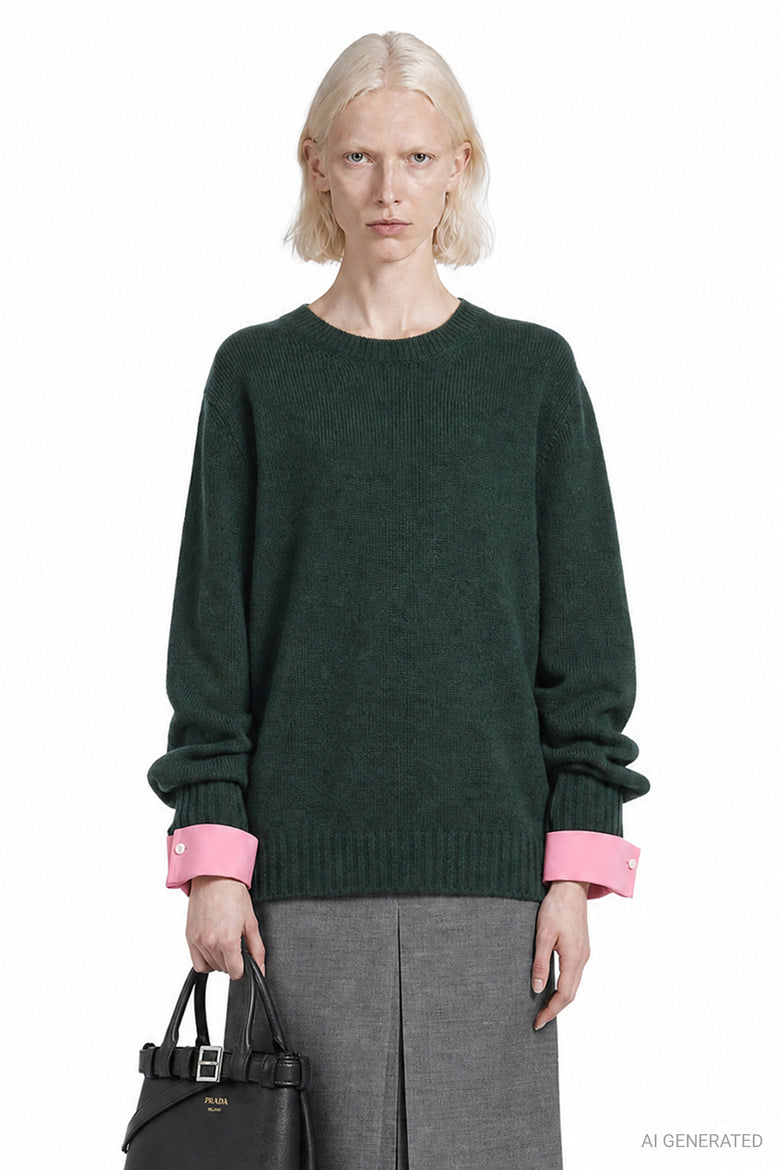PRADA Wool and Cashmere Crewneck Sweater woman