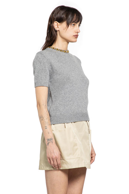 Wool Cashmere Short Sleeve Sweater
