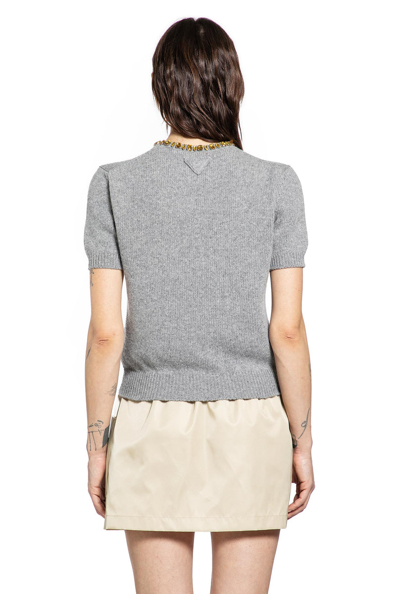 Wool Cashmere Short Sleeve Sweater