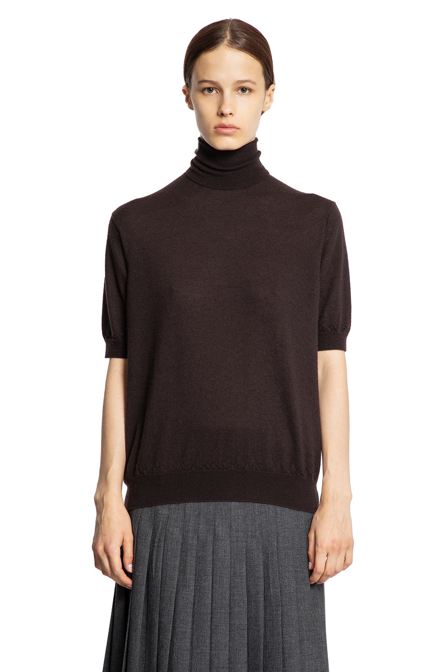 Cashmere Short Sleeve Turtleneck