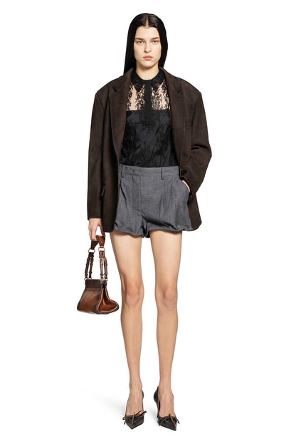 Grisaille and Antiqued Satin Shorts