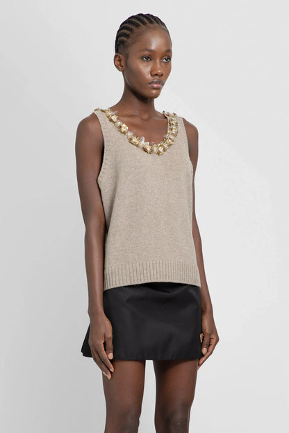 Antonioli PRADA WOMAN BEIGE T-SHIRTS & TANK TOPS