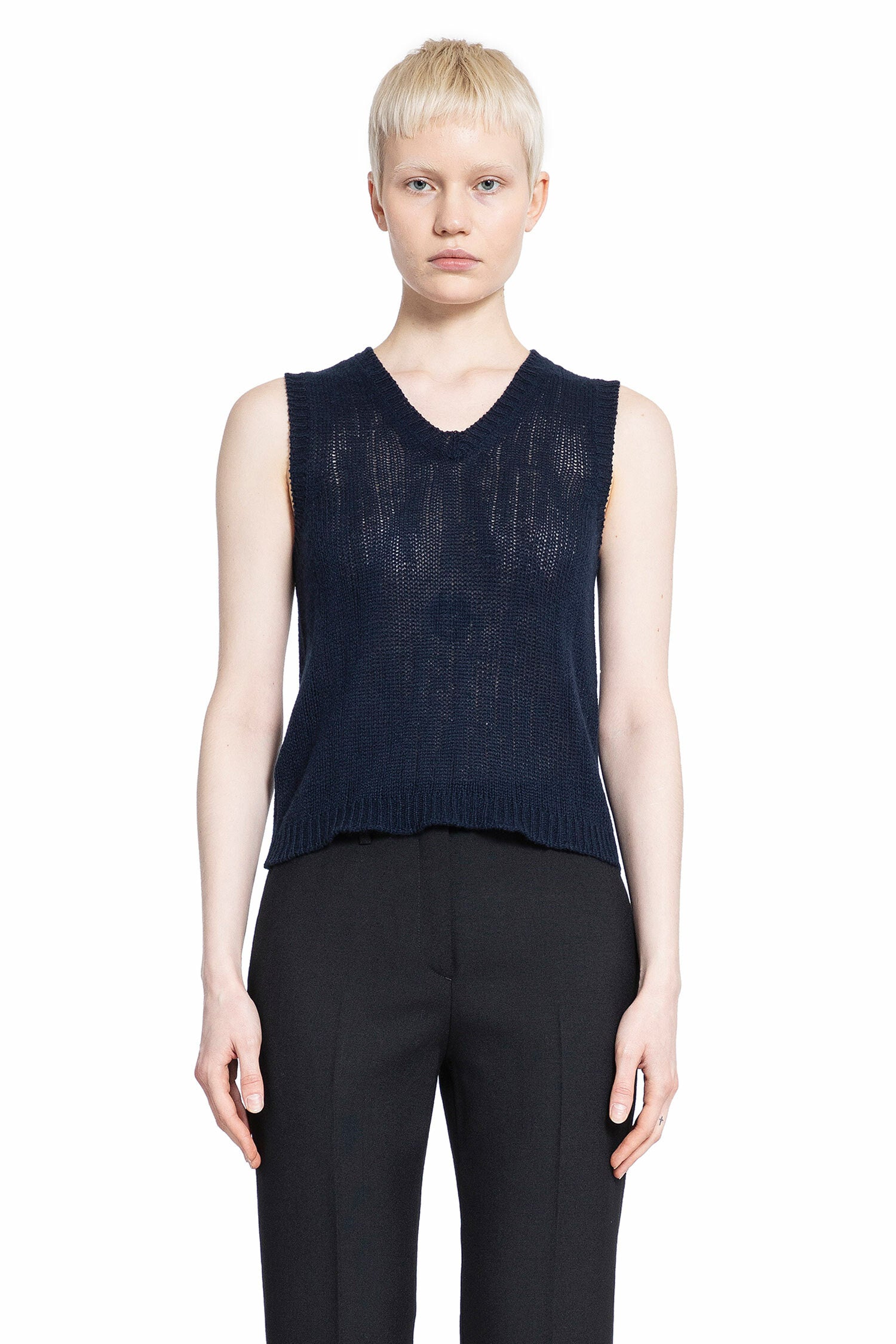 PRADA WOMAN BLUE KNITWEAR