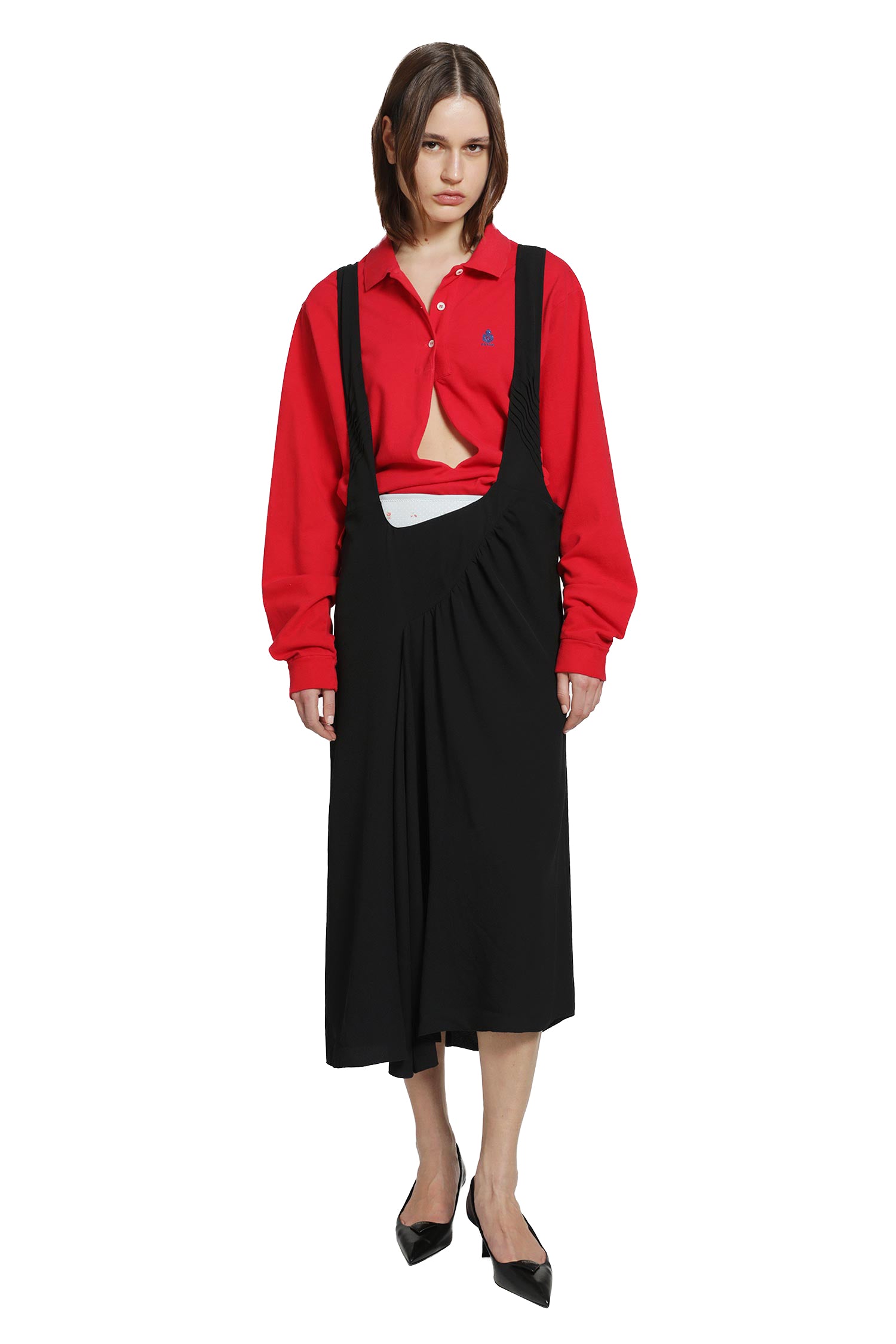 PRADA Satin Sablé Dress With Suspenders woman