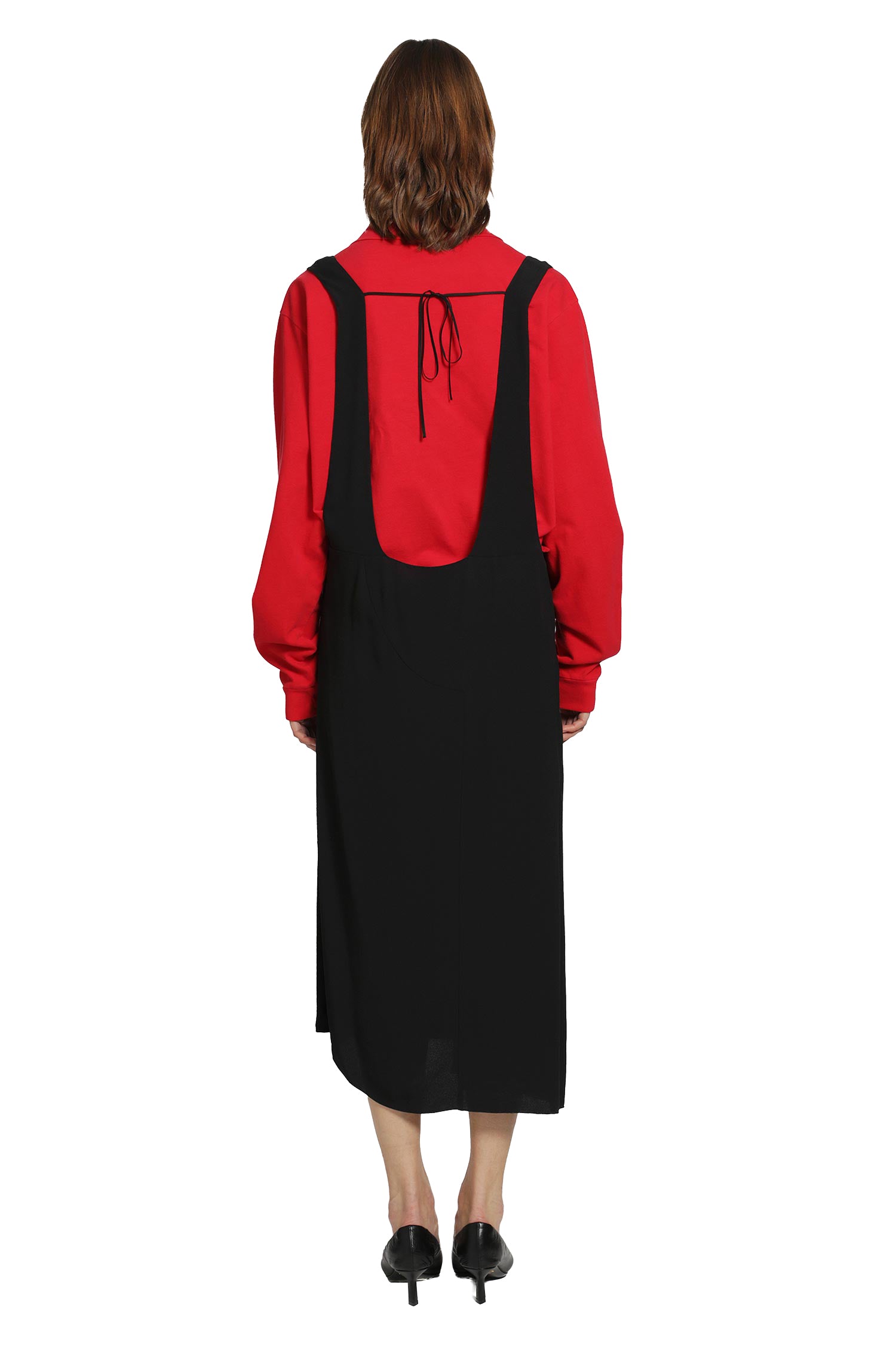 Satin Sablé Dress With Suspenders