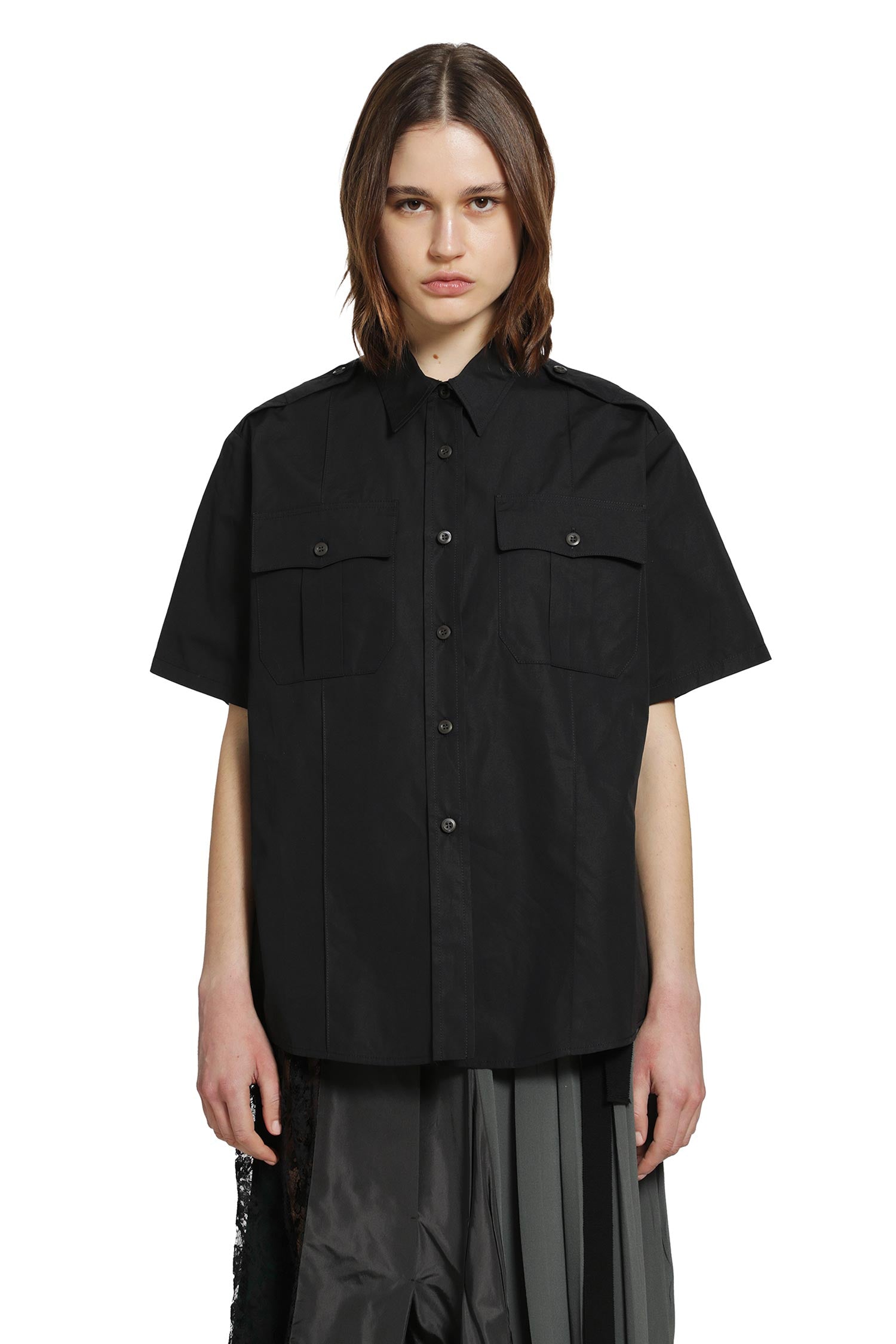 PRADA Short Sleeve Poplin Shirt woman