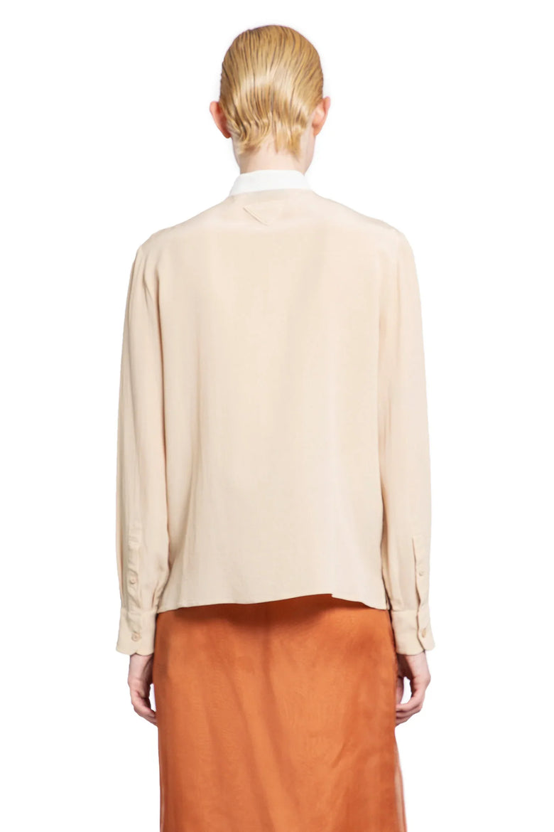 PRADA Lavallière Crêpe De Chine Shirt woman