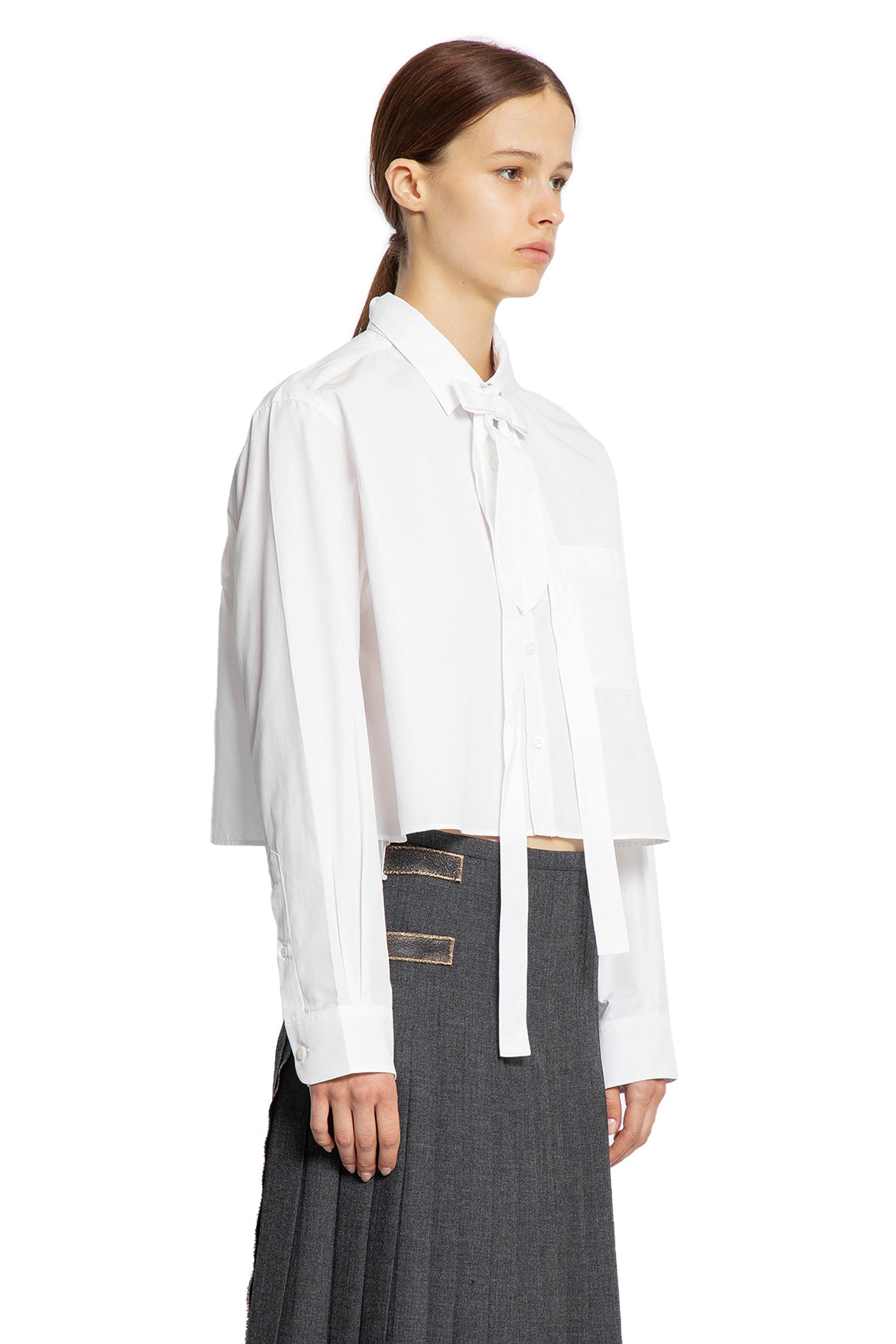 Cropped Shirt with Bow