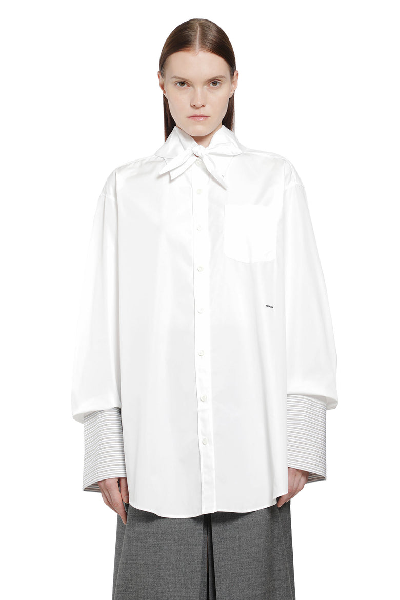 
              PRADA Layered Cotton Shirt with Bow woman
            