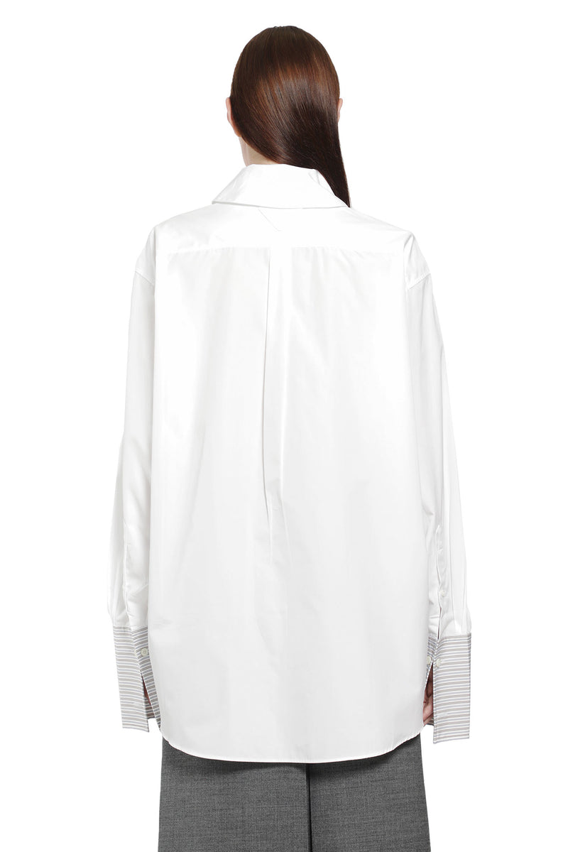 PRADA Layered Cotton Shirt with Bow woman