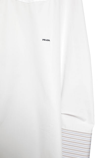 Layered Cotton Shirt with Bow