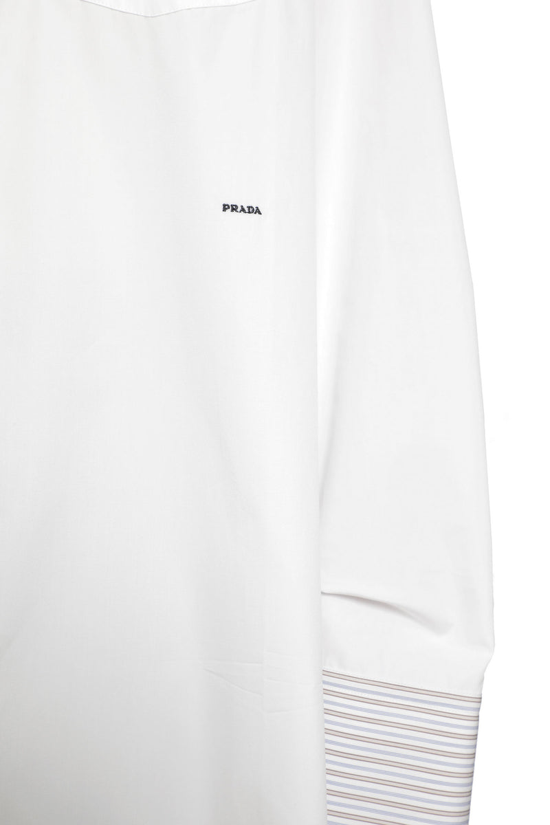 PRADA Layered Cotton Shirt with Bow woman