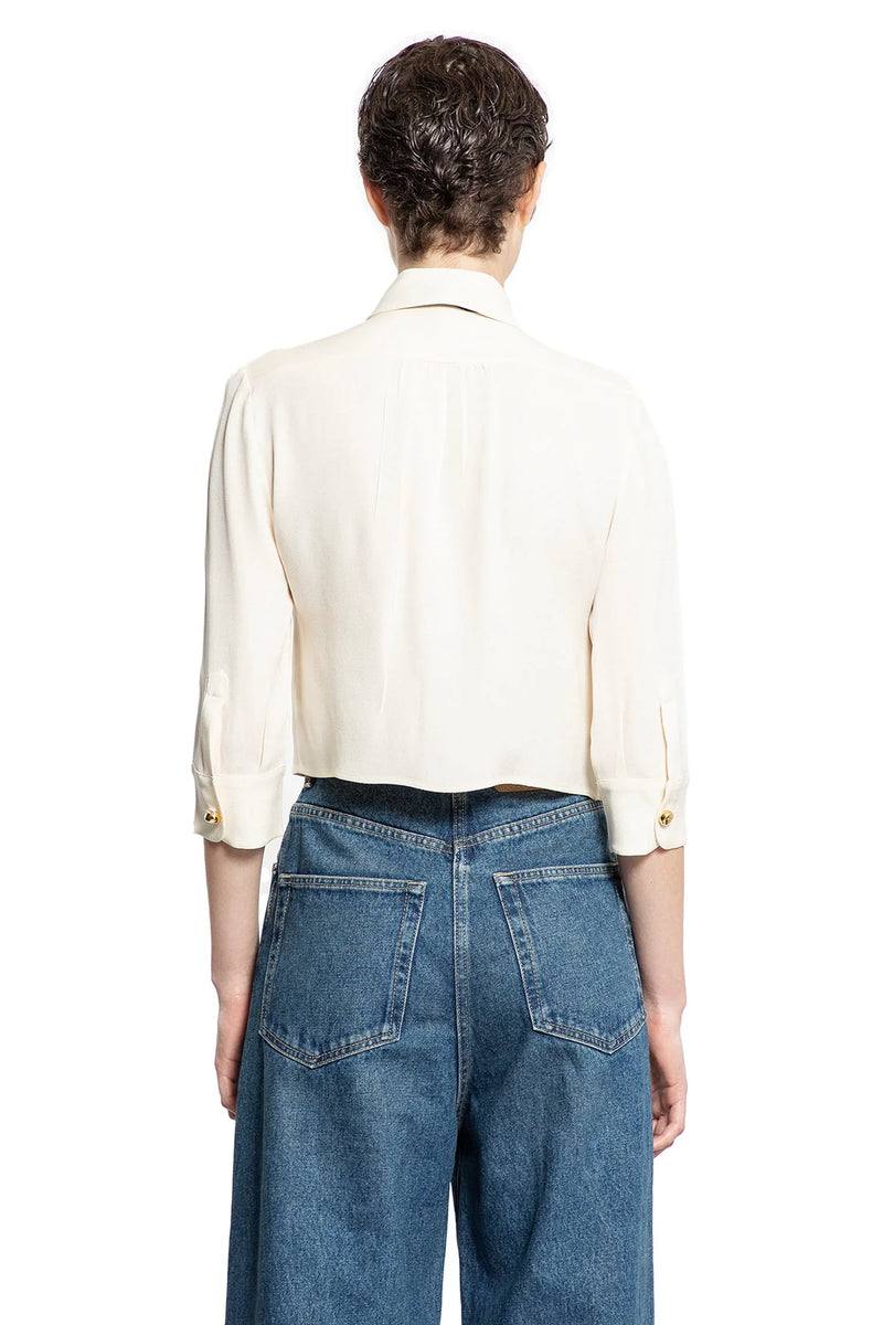 Sablé Cropped Bow Shirt - Antonioli.eu