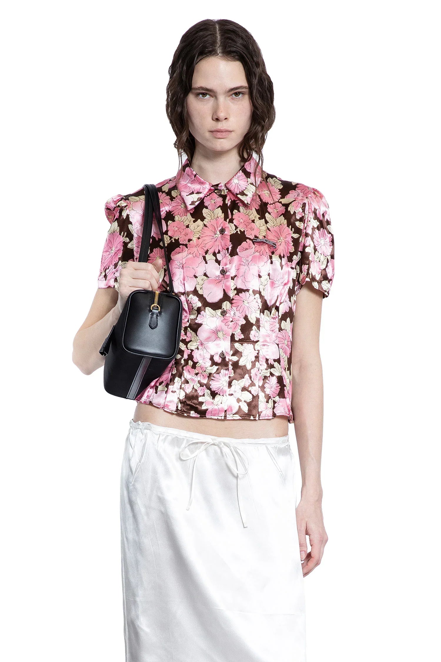 Floral Print Satin Shirt - Antonioli.eu