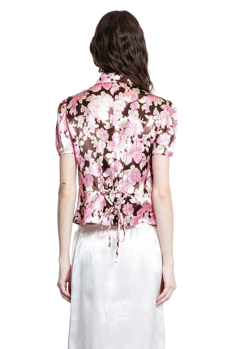 Floral Print Satin Shirt - Antonioli.eu